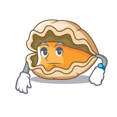 İstiridye maskot karikatür tarzı bekliyor