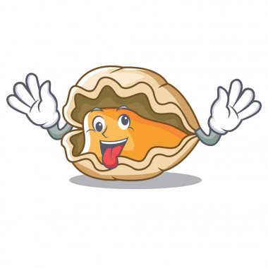 Deli istiridye maskot karikatür tarzı