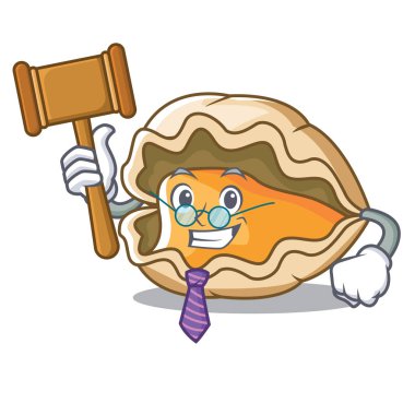 Yargıç istiridye maskot karikatür tarzı