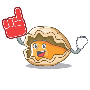 Köpük parmak istiridye maskot karikatür tarzı