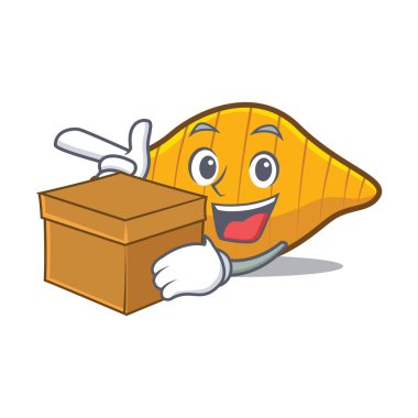 Kutusu conchiglie makarna karakter karikatür ile