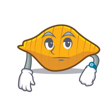 Conchiglie makarna maskot karikatür bekliyor