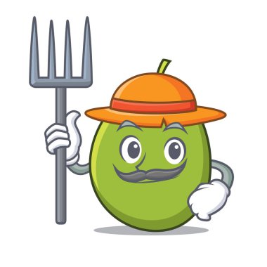 Çiftçi zeytin karakter karikatür tarzı