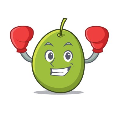 Boks zeytin karakter karikatür tarzı