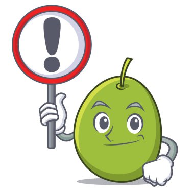 Zeytin işareti karakter karikatür tarzı ile