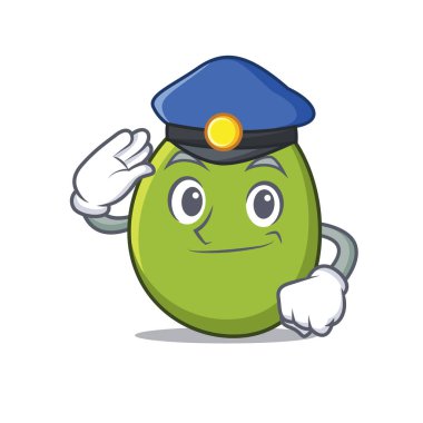 Polis zeytin karakter karikatür tarzı