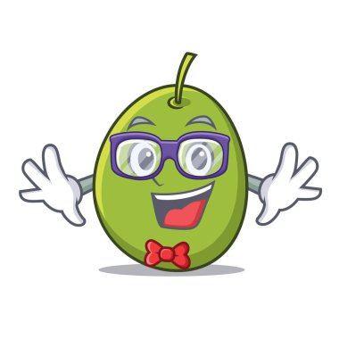Geek zeytin karakter karikatür tarzı