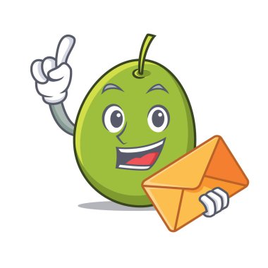 Zarf zeytin karakter karikatür tarzı ile