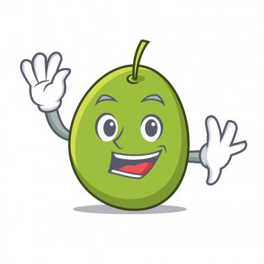 Zeytin karakter karikatür tarzı sallayarak