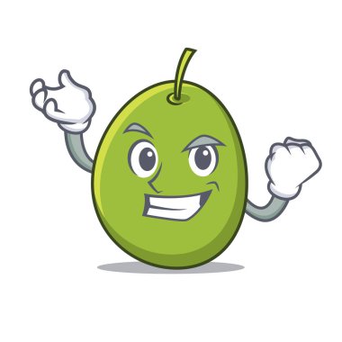 Başarılı zeytin karakter karikatür tarzı
