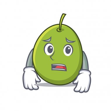 Korkarım zeytin maskot karikatür tarzı