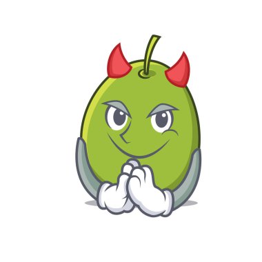 Şeytan zeytin maskot karikatür tarzı