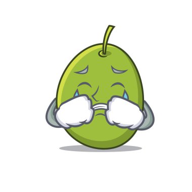 Ağlayan zeytin maskot karikatür tarzı