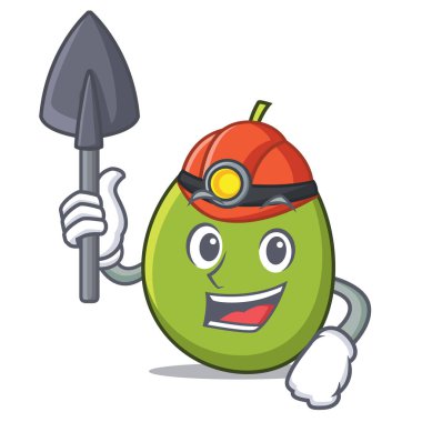 Madenci zeytin maskot karikatür tarzı