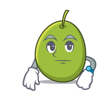 Zeytin maskot karikatür tarzı bekliyor