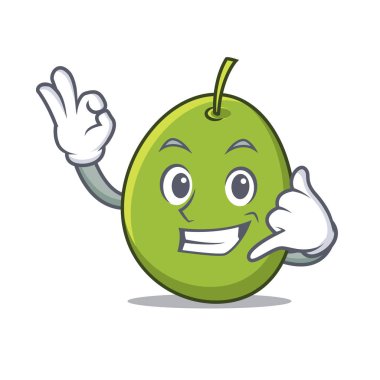 Zeytin maskot karikatür tarzı beni ara