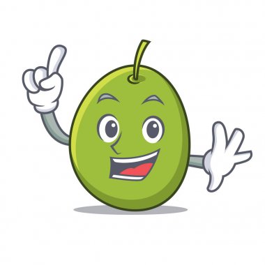 Parmak zeytin maskot karikatür tarzı