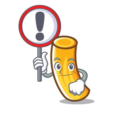 İşareti tortiglioni makarna karakter karikatür ile