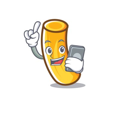 Telefon tortiglioni makarna karakter karikatür ile
