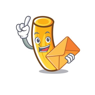 Zarf tortiglioni makarna karakter karikatür ile