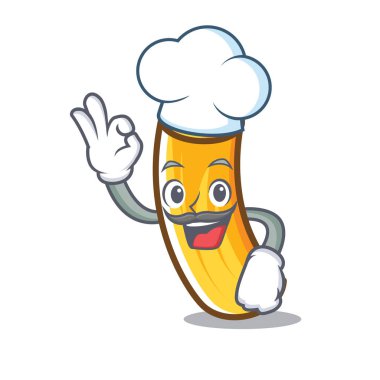 Şef tortiglioni makarna karakter karikatür