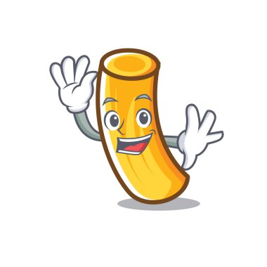 Tortiglioni makarna karakter karikatür sallayarak