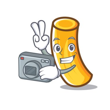 Fotoğrafçı tortiglioni makarna maskot çizgi film