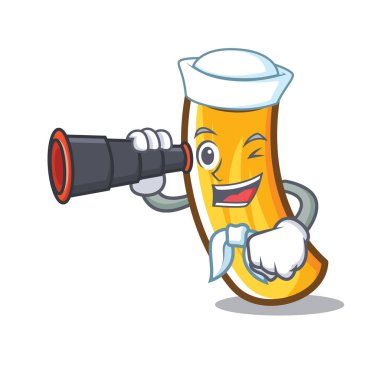 Denizci dürbün tortiglioni makarna maskot karikatür ile