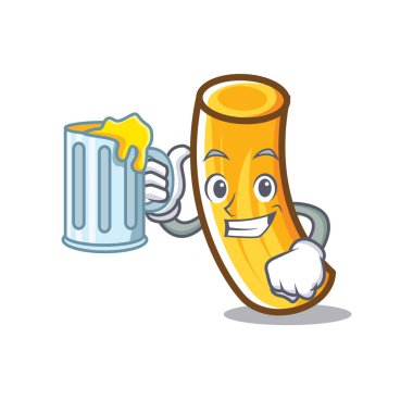 Suyu tortiglioni makarna maskot karikatür ile