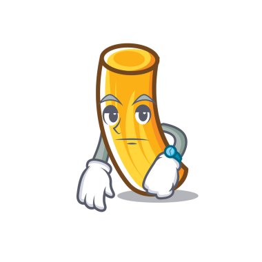 Tortiglioni makarna maskot karikatür bekliyor