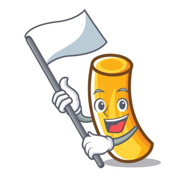 Bayrak tortiglioni makarna maskot karikatür ile