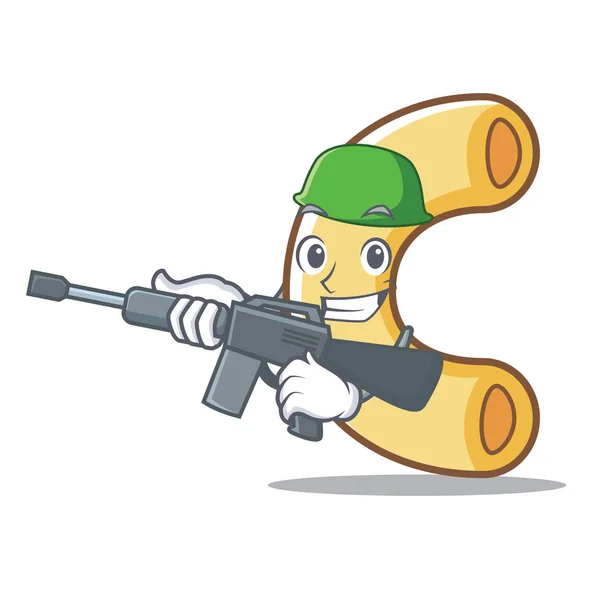Army macaroni character cartoon style — Stock Vector