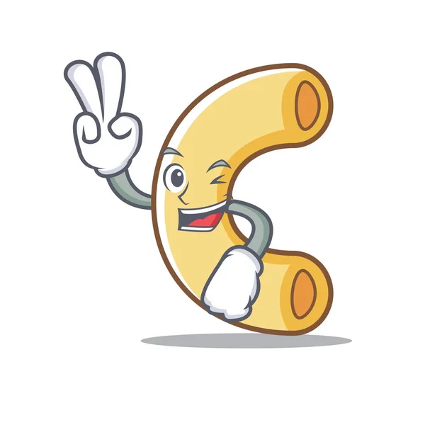 Zwei Finger Makkaroni Charakter Cartoon-Stil — Stockvektor
