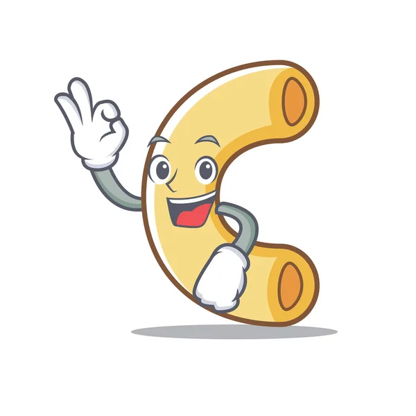 Okay Macaroni Charakter Cartoon-Stil — Stockvektor