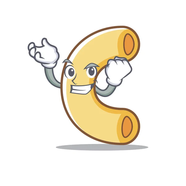 Successful macaroni character cartoon style — Stock Vector