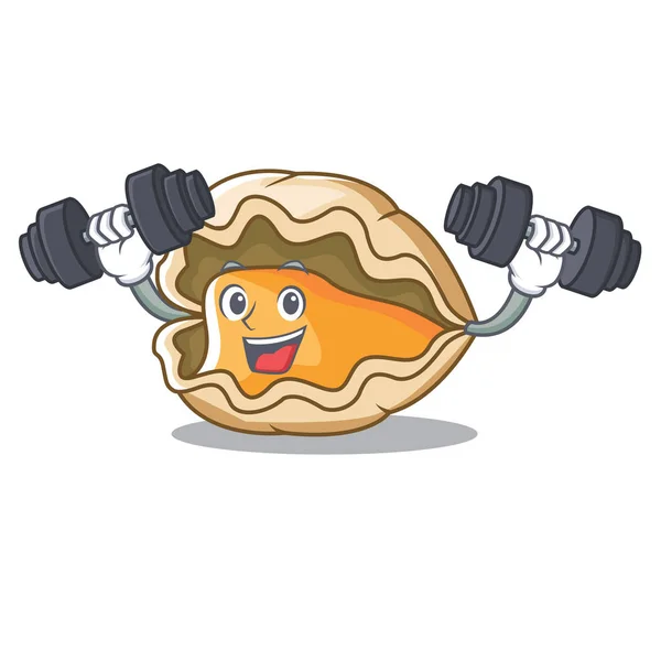 Fitness oester tekenstijl cartoon — Stockvector