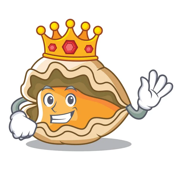 Koning oester mascotte cartoon stijl — Stockvector
