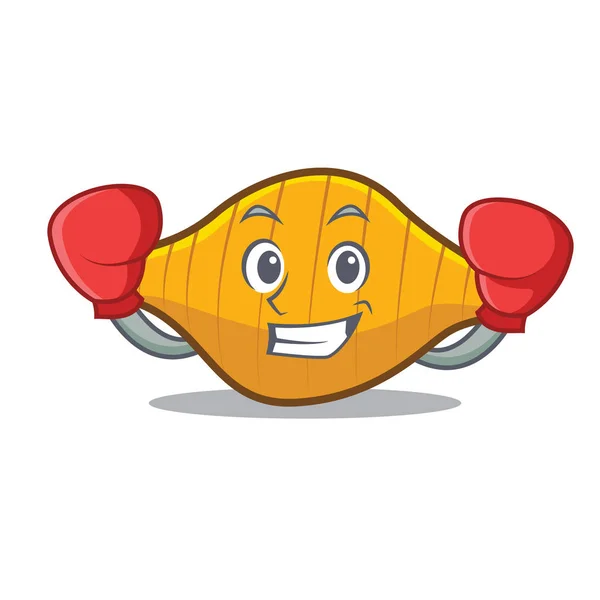 Boxing conchiglie pasta karakter kartun - Stok Vektor