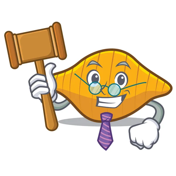 Judge conchiglie pasta mascot cartoon — Stock Vector