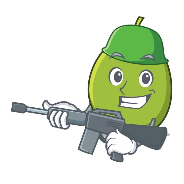 Ejército de oliva personaje de dibujos animados estilo — Vector de stock