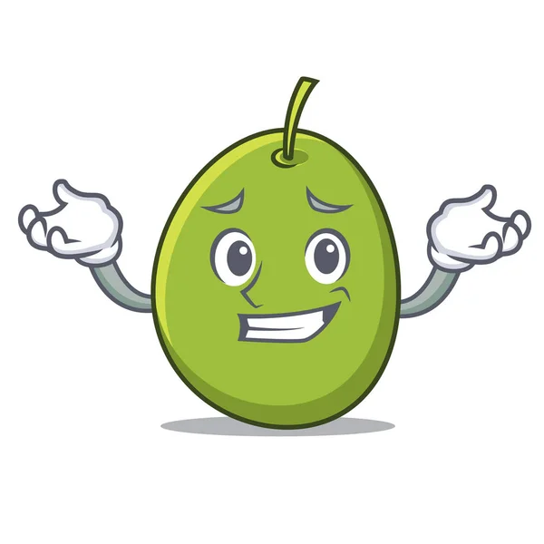 Sourire style de dessin animé de caractère olive — Image vectorielle