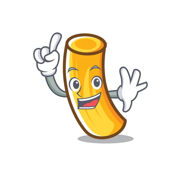Finger tortiglioni pasta mascot cartoon — Stock Vector