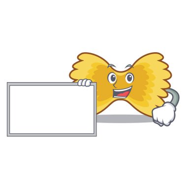 Yönetim Kurulu Farfalle makarna karakter karikatür ile