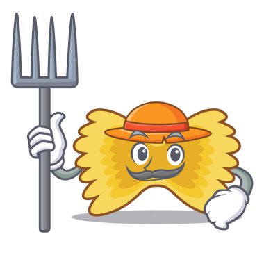 Çiftçi Farfalle makarna karakter karikatür