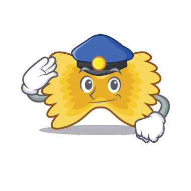 Polis Farfalle makarna karakter karikatür
