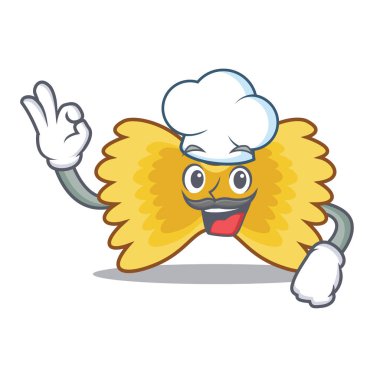 Şef Farfalle makarna karakter karikatür