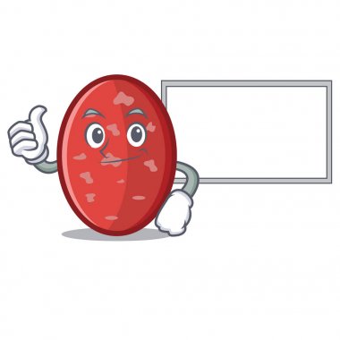 Başparmak yukarıya kurulu salam karakter karikatür tarzı ile