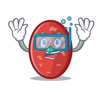 Dalış salam karakter karikatür tarzı