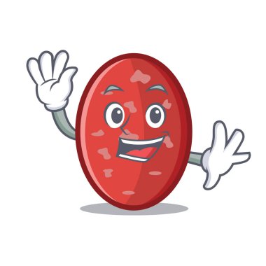 Salam karakter karikatür tarzı sallayarak