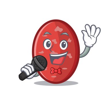 Şarkı salam maskot karikatür tarzı